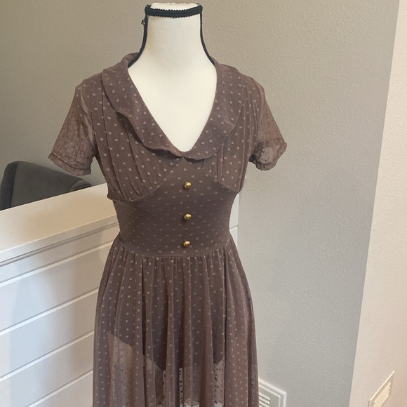 Weissman Brown Polka Dot Dress - Picture 2 of 4